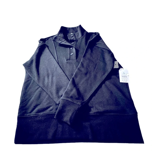 NWT Time And Tru Women's Placket Pullover Top Color: Soot Black - Picture 7 of 7